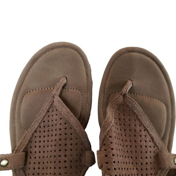 UGG Koolaburra Briona Leather Wedge Womens Shoes Size 7 Tan Pre-Owned‎ - Picture 11 of 14